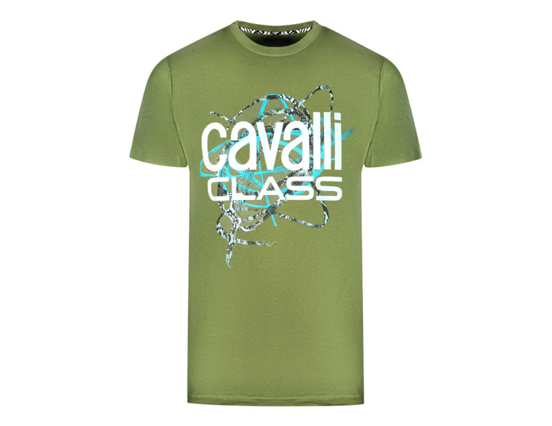 Cavalli Class Mens QXT61R JD060 04050 T-Shirt Green