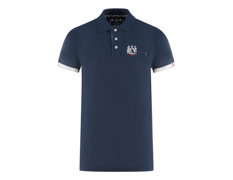 Aquascutum Mens P00523 85 Polo Shirt Navy