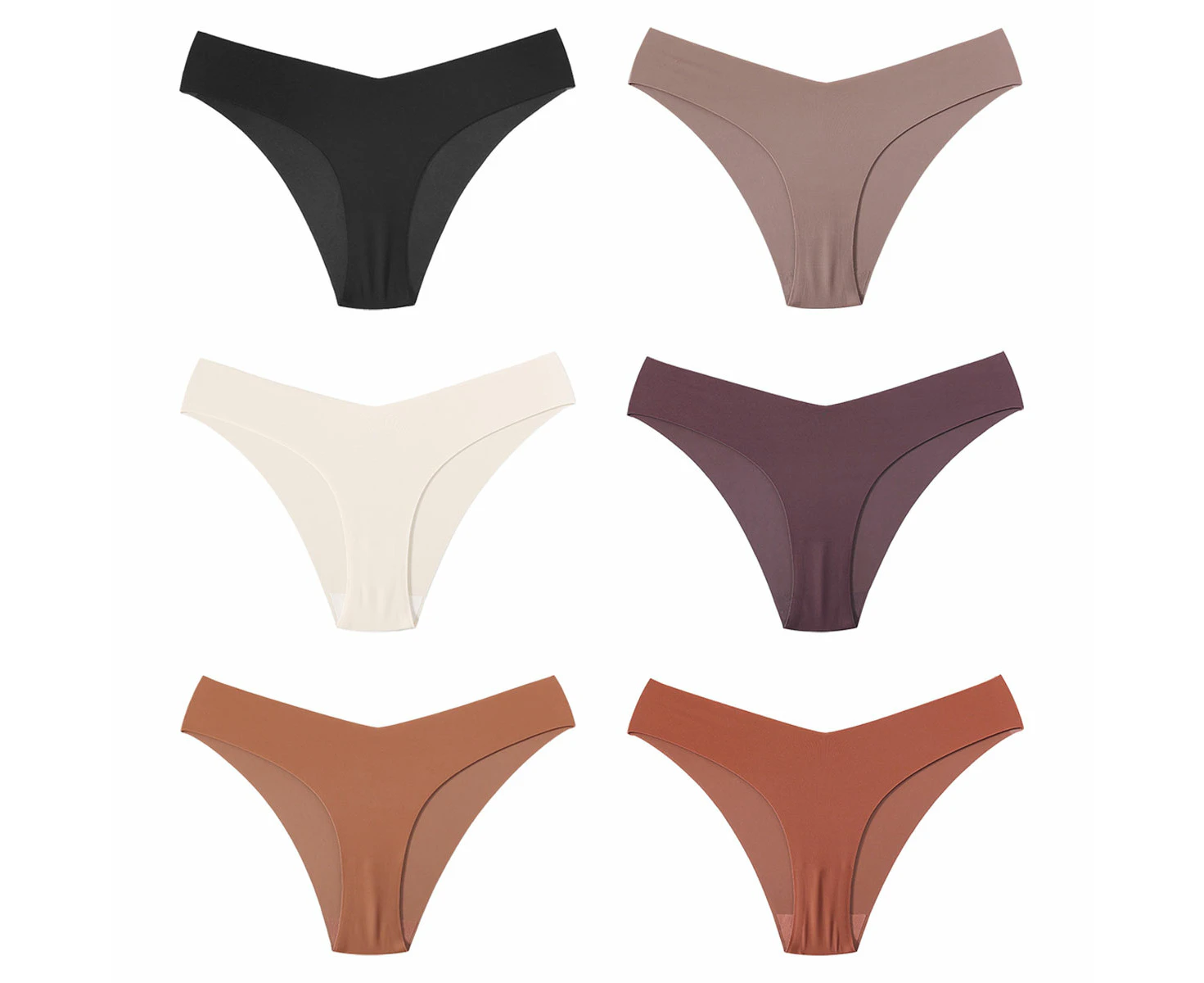 6pcs Women Seamless Cheeky Bikini,No Show Panties Ladies Invisible Breathable Briefs(M,L,XL)