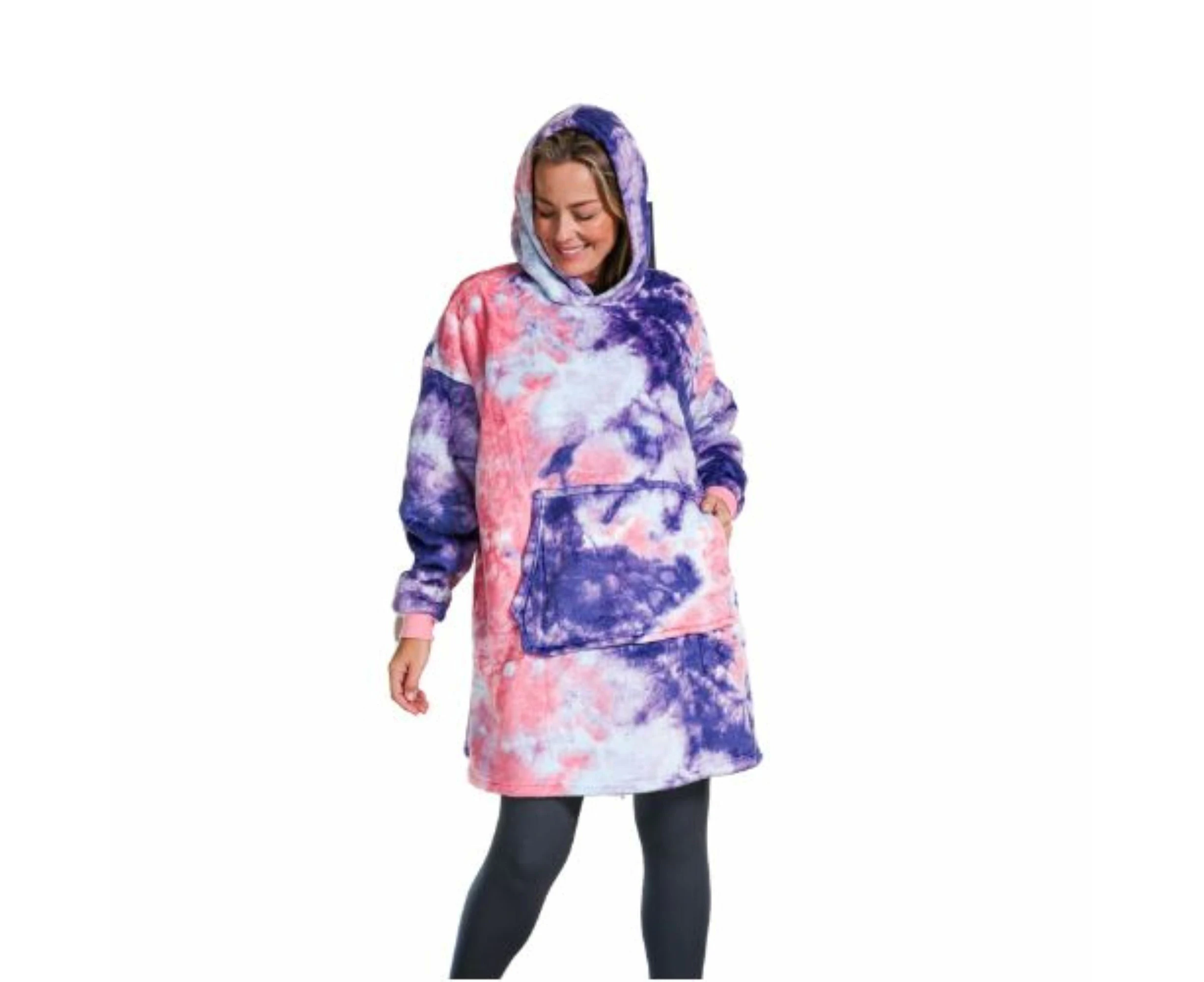 Hotto Cuddle Hoodie Bubble Tea Soft Sherpa Hooded Wearable Blanket - One Size