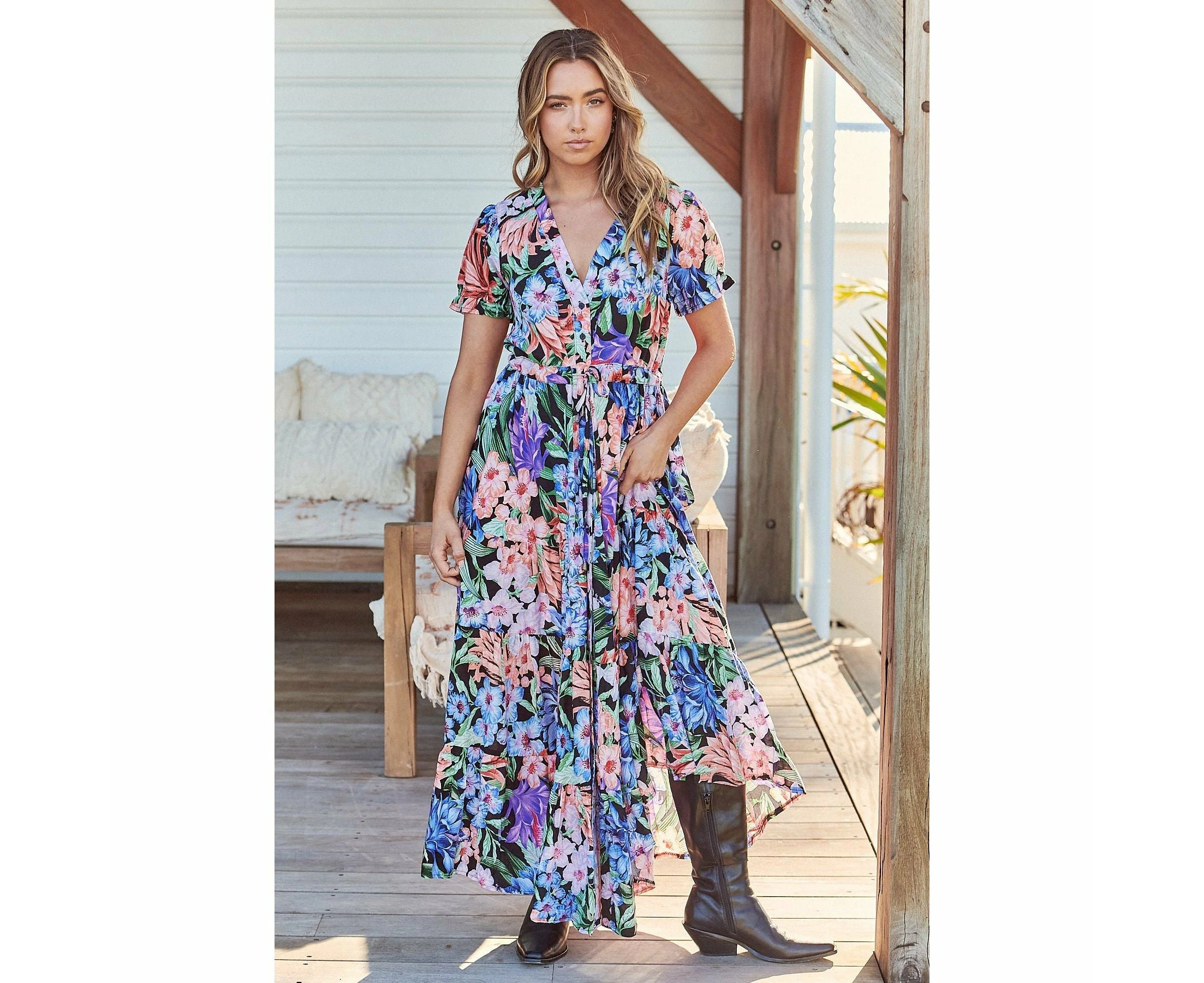 JAASE Midnight Tropics Print June Maxi Dress