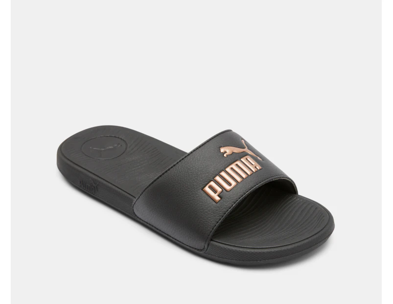 Puma Women s Cool Cat 2.0 Slides Black Rose Gold Catch