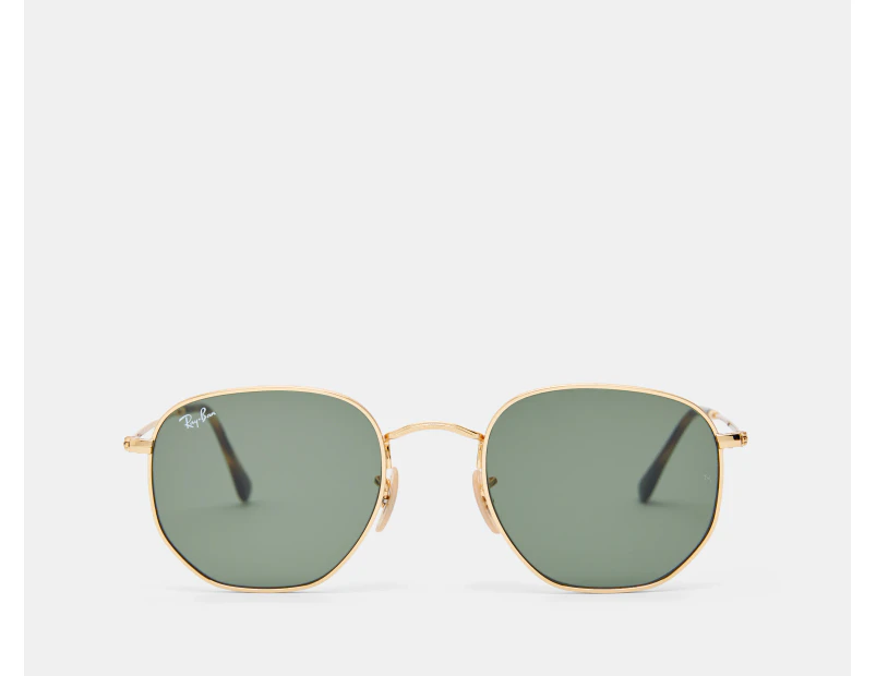 Ray-Ban Hexagonal RB3548N Sunglasses - Gold/Green