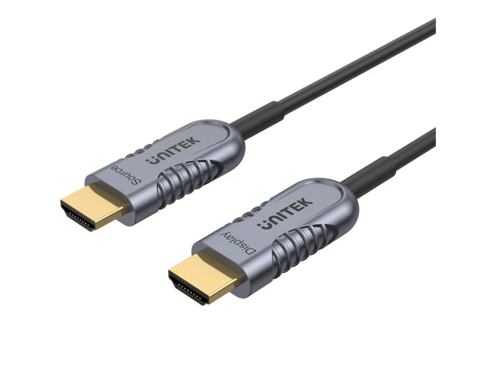 UNITEK 50M Ultrapro HDMI2.1 Active Optical Cable. Color: Space Grey + Black.