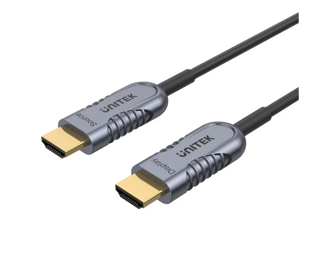 UNITEK 15M Ultrapro HDMI2.1 Active Optical Cable. Color: Space Grey + Black.