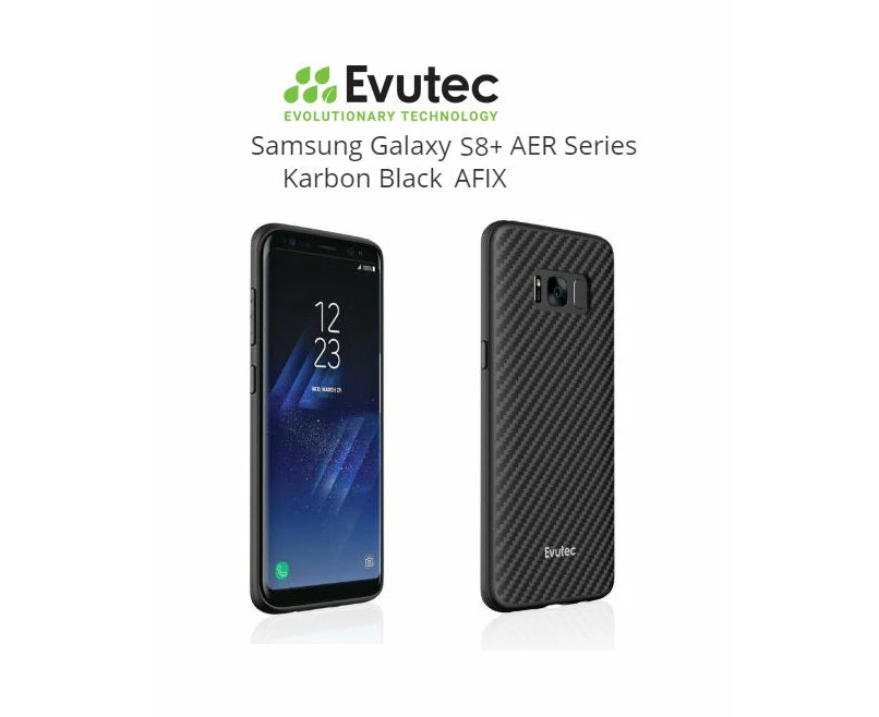 Evutec Samsung Galaxy S8 Plus AER Karbon Case with AFIX - Black 813158022929