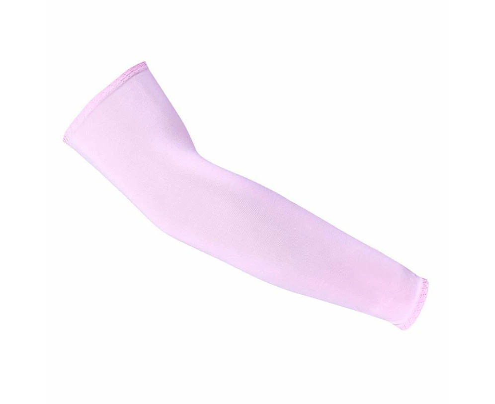 UV Sun Protection Cooling Arm Sleeves For Basketball Running Cycling Golf (19 Colors Available) - Pink