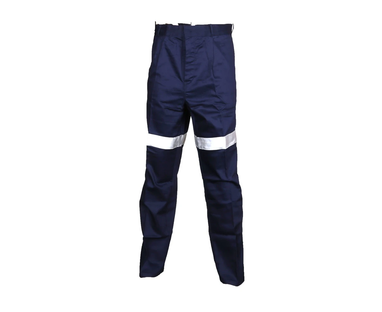 WS WORKWEAR Men's Fire Retardant Drill Pants with Reflective Tape | Navy