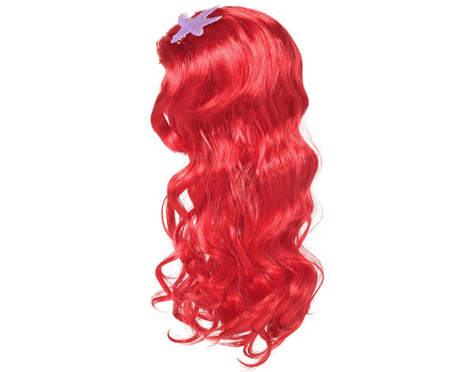 Red Mermaid Girls Costume Wig