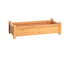 Green Fingers Garden Bed 65x33x16cm Wooden Planter Box Raised Container Growing