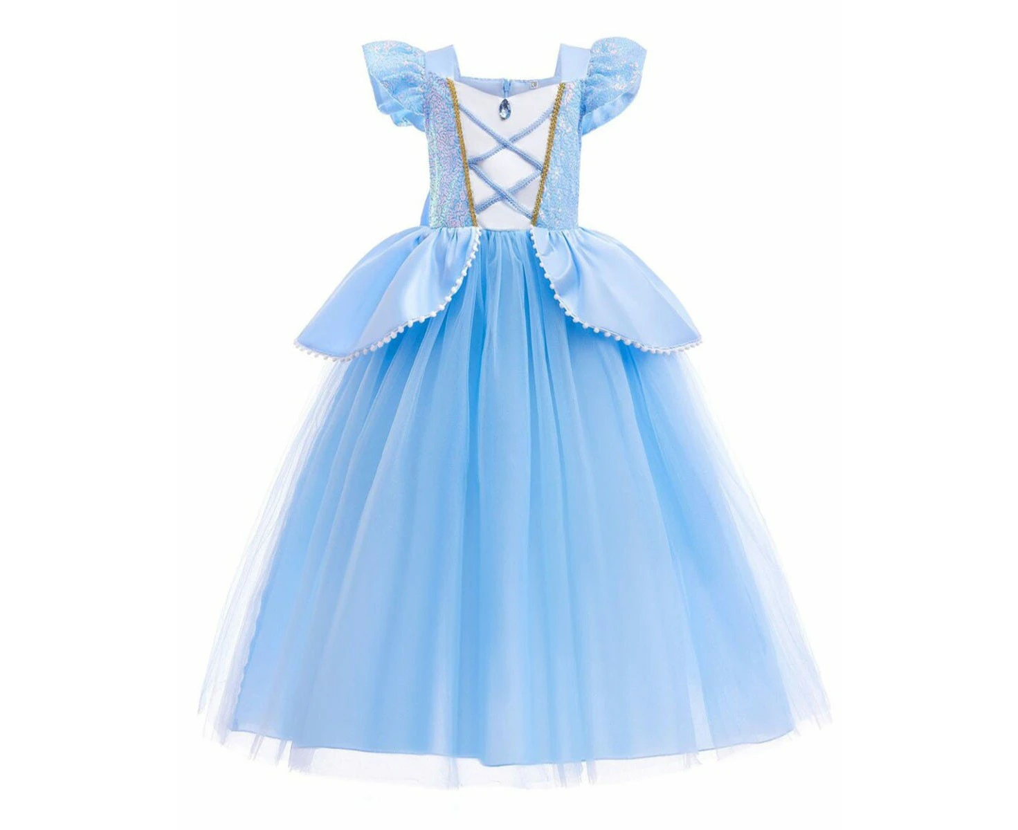 Blue Cinderella Princess Girls Costume