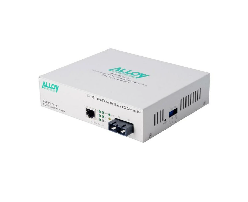 ALLOY PoE PSE Fast Ethernet Media Converter 100base-tx to 100base-fx (SC), LFP, 20km Converters - POE200SC.20