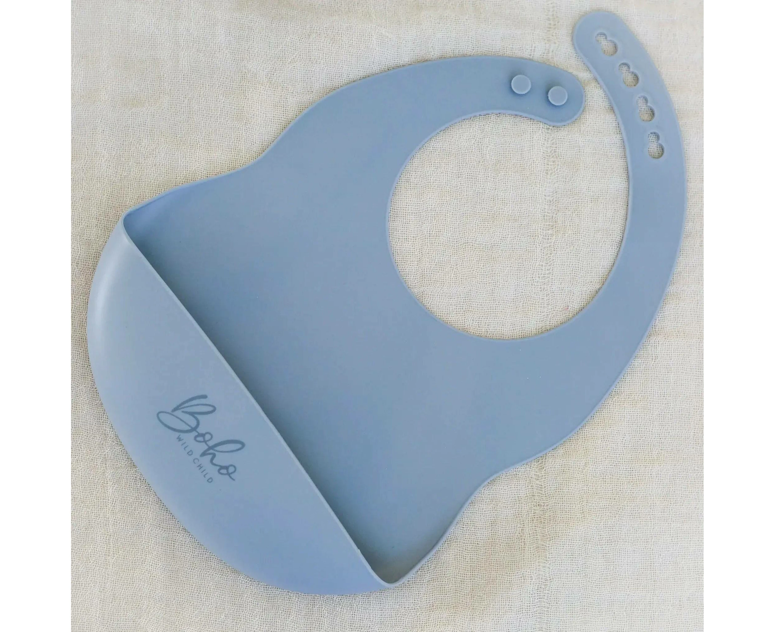 Silicone Scoop Bibs - Dusty Blue