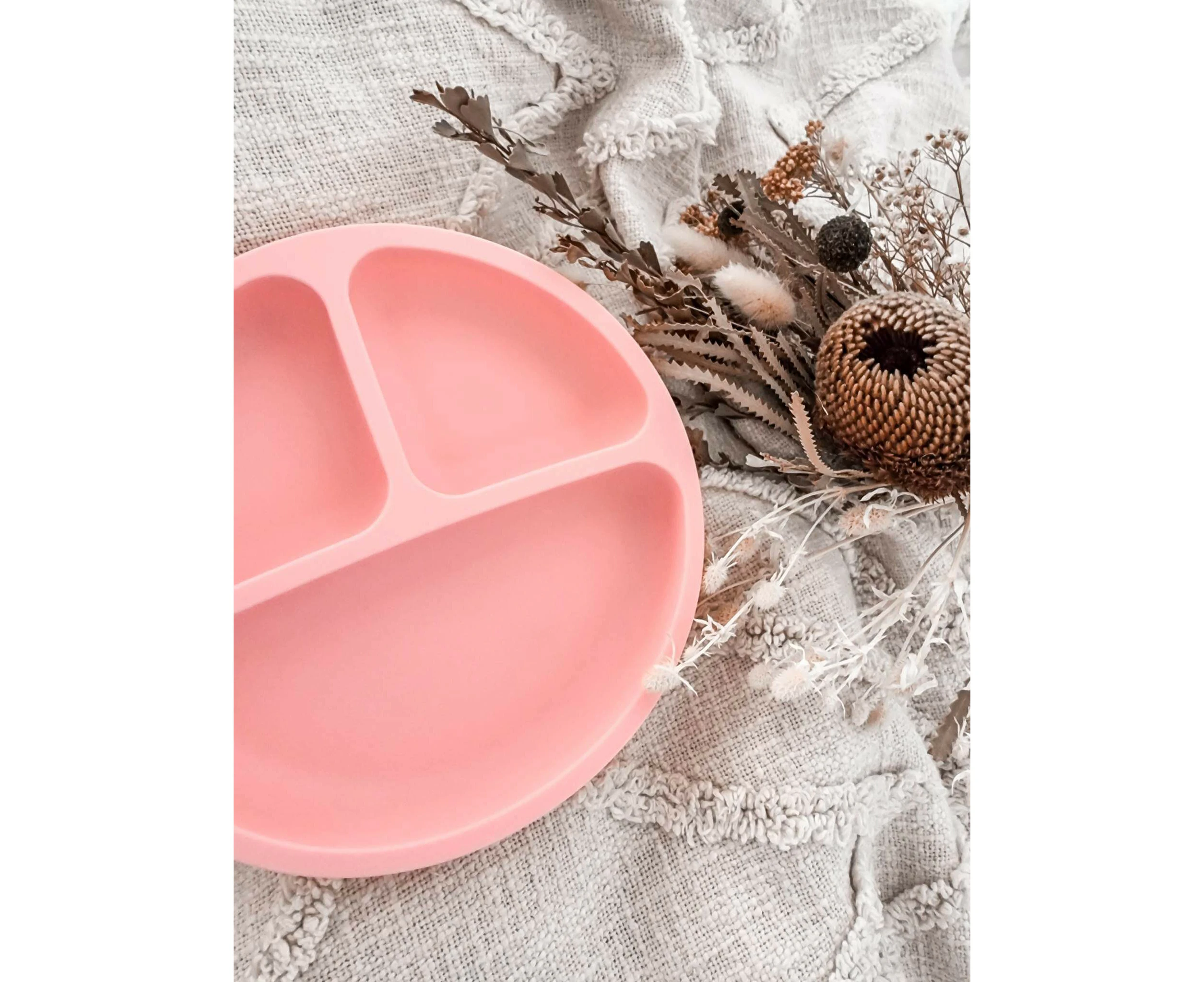 Toddler Plates - Silicone Suction Plate - Baby Pink