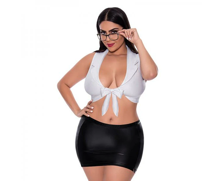 Magic Silk Dress Up Sexy Ceo Costume White Queen Size