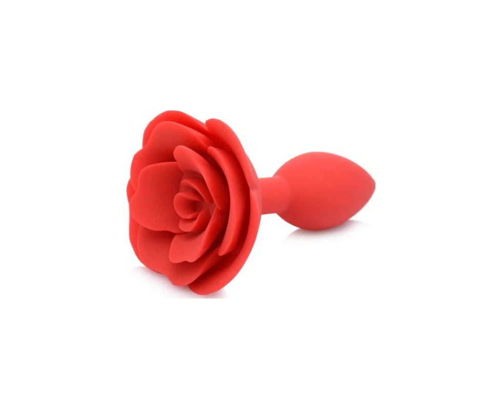 Booty Bloom Silicone Rose Plug Medium Red - Red