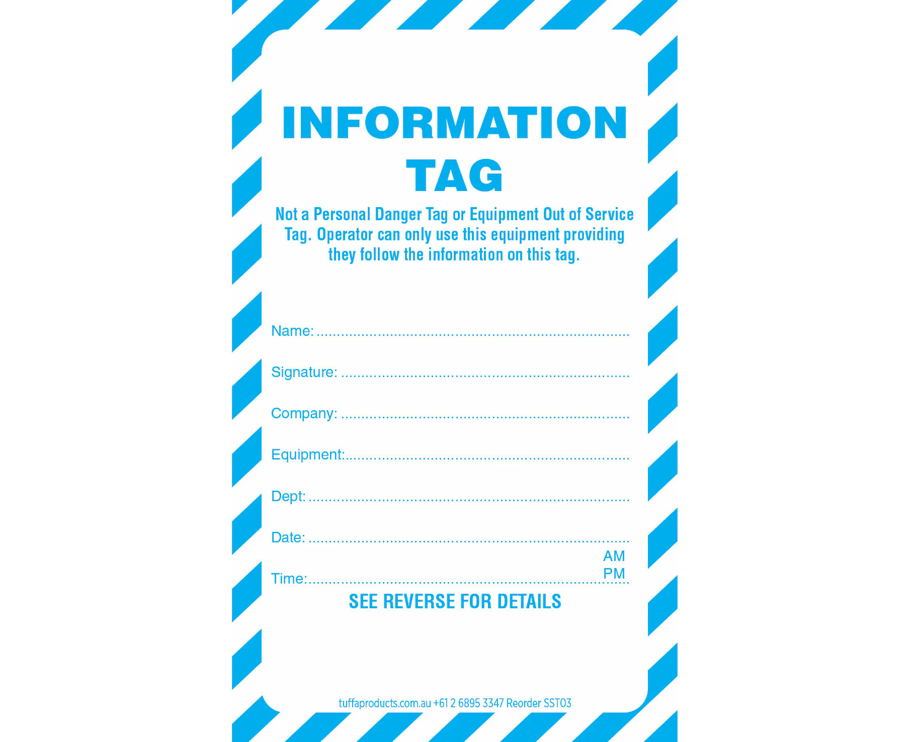 Safety Tags - 100 Pack - Information (Blank)