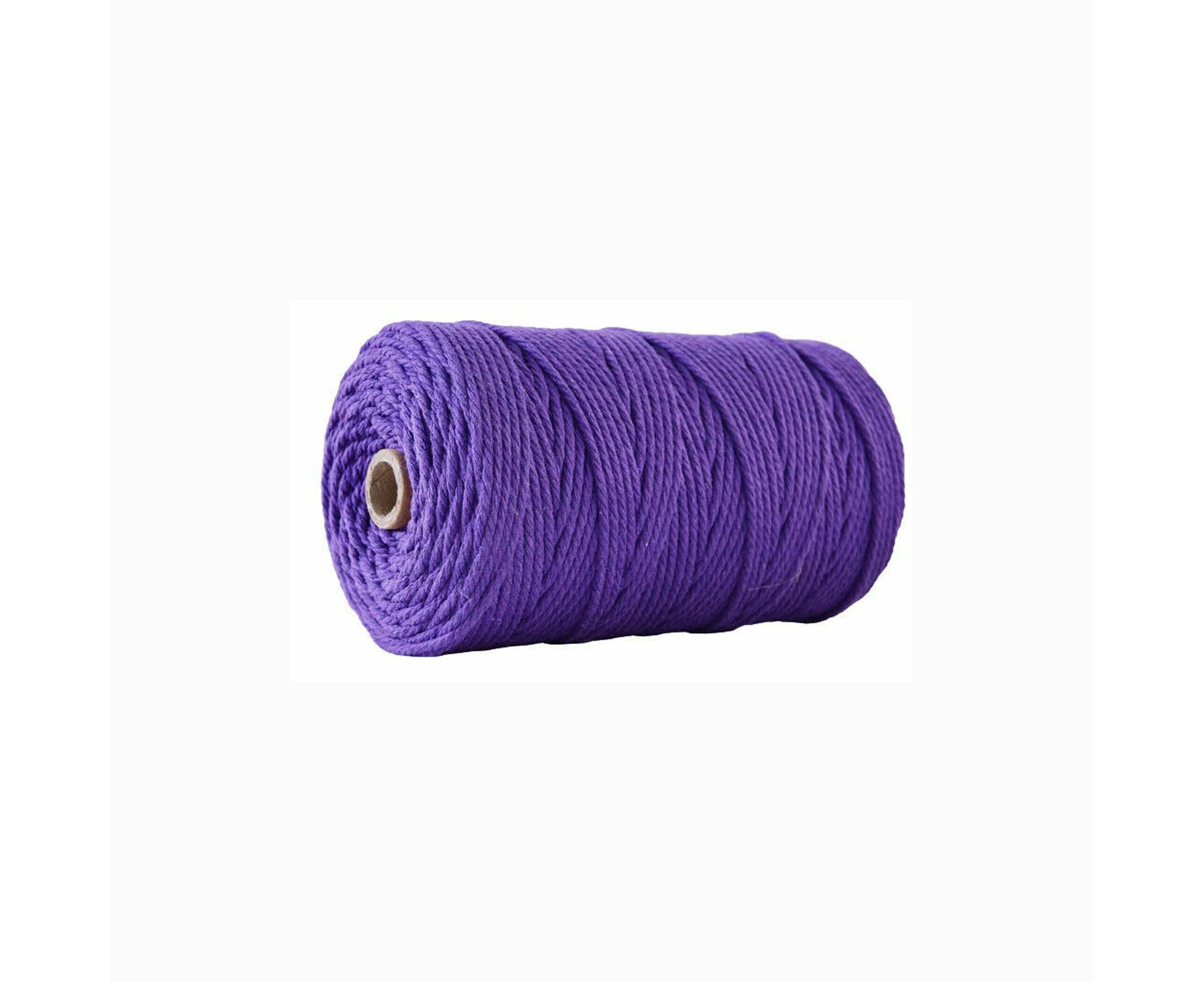 Multipurpose Natural Cotton Artisan Weaving Cord Wire - Deep purple-3mm/200m