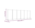 6-Panel Room Divider Black 520 x 180 cm Freestanding Practical Screen Dividers