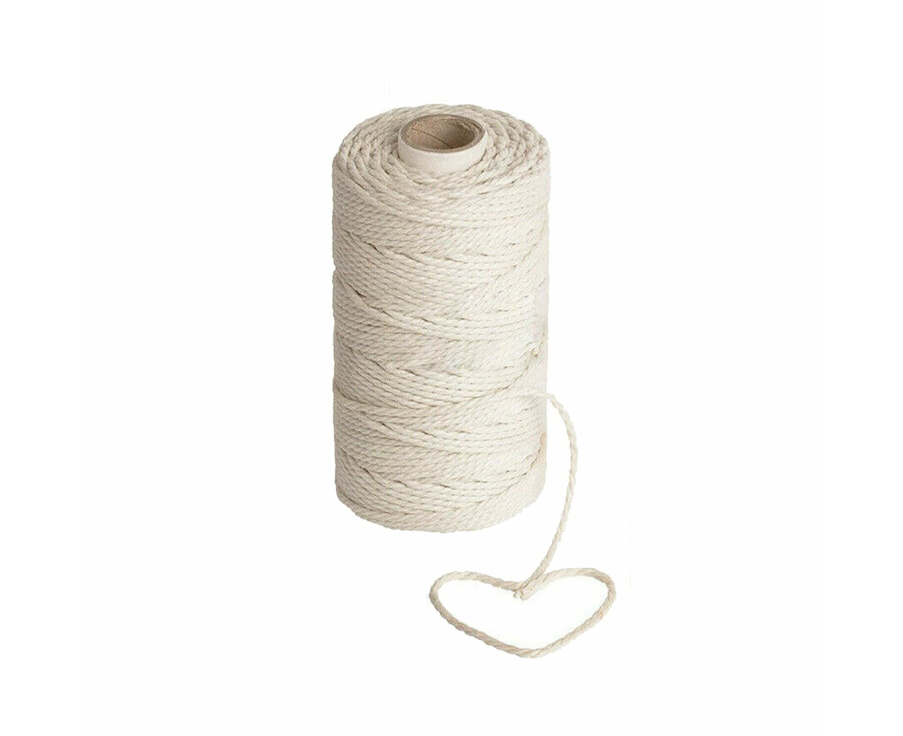 Multipurpose Natural Cotton Artisan Weaving Cord Wire - Beige - 3 mm / 200 m