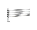 Swivel Out Towel Racks with Hooks 4-Bars Foldable Arms Bath Towel Hanger Wall Mount Towel Bar Stainless Steel Towel Holder Organizer for Bathroom Kitchen