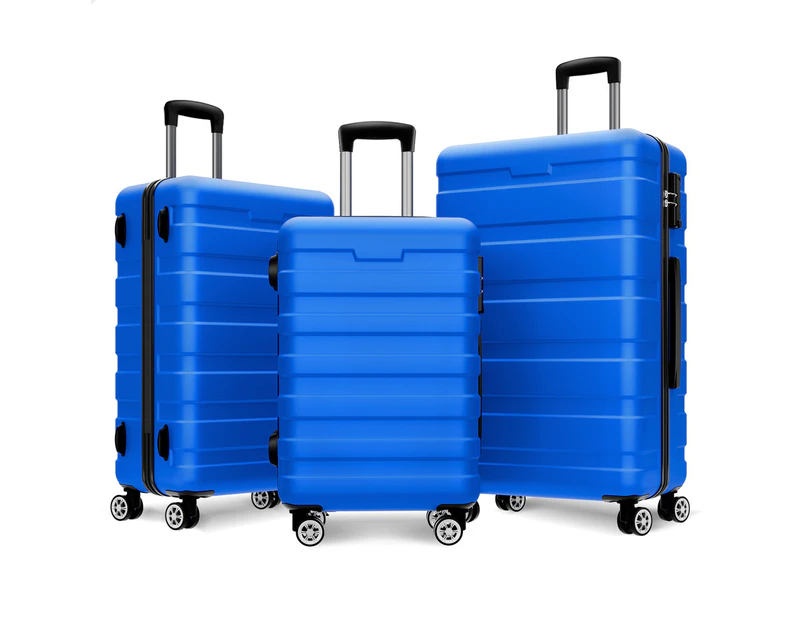 ALFORDSON Luggage 3PCS Set Suitcase Trolley TSA Carry on Hard Case Blue