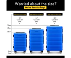 ALFORDSON Luggage 3PCS Set Suitcase Trolley TSA Carry on Hard Case Blue