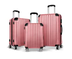 ALFORDSON Luggage 3PCS Set Suitcase Trolley TSA Carry on Hard Case Pink