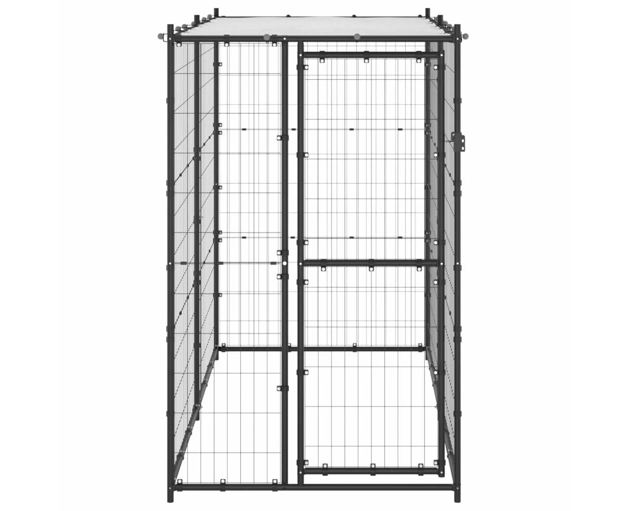 Outdoor Dog Kennel Roof Shelter Pet House Pen Run Puppy Enclosure Steel Cage 110x220x180cm