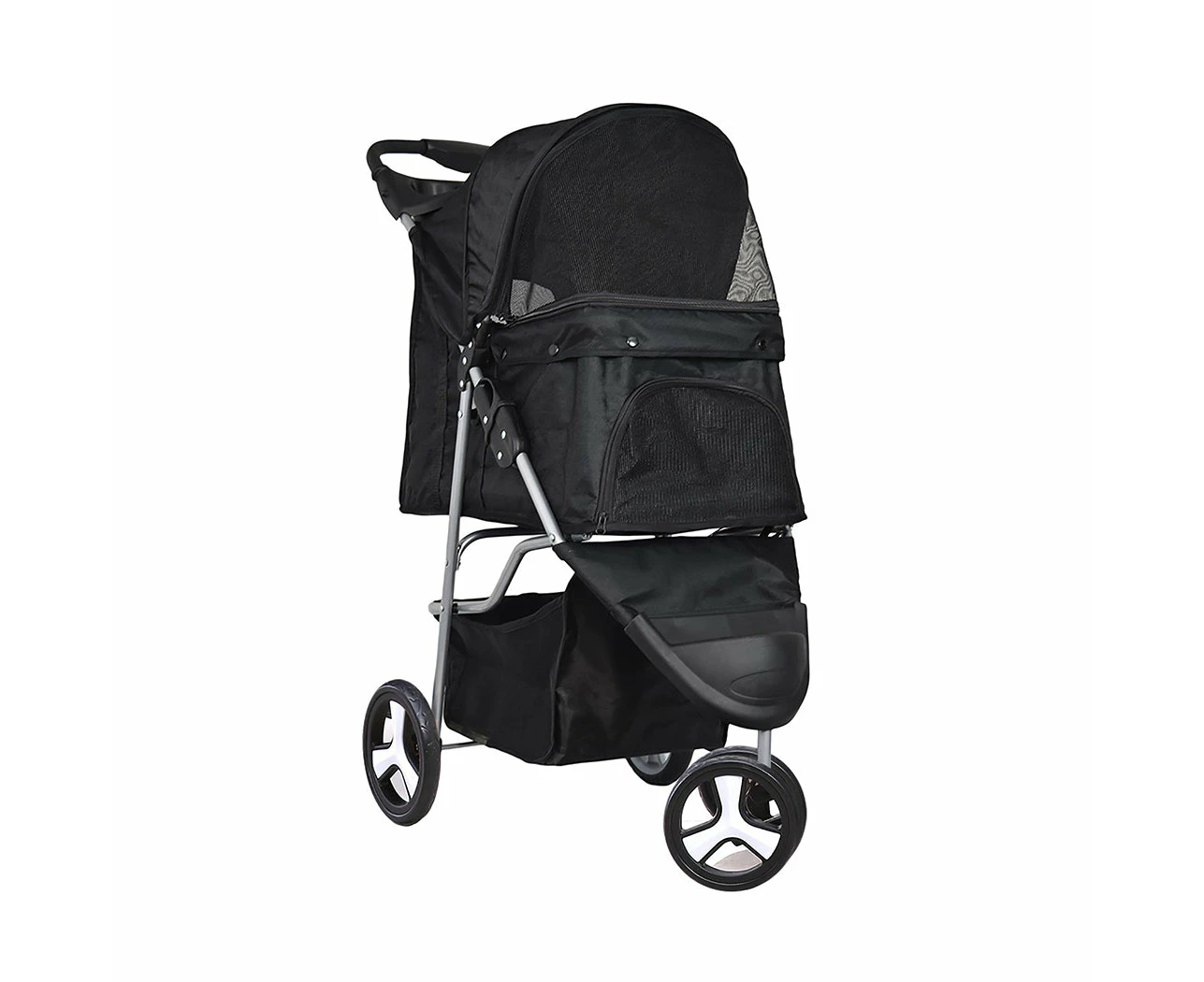 3 Wheel Travel Pet Stroller Carrier - Black