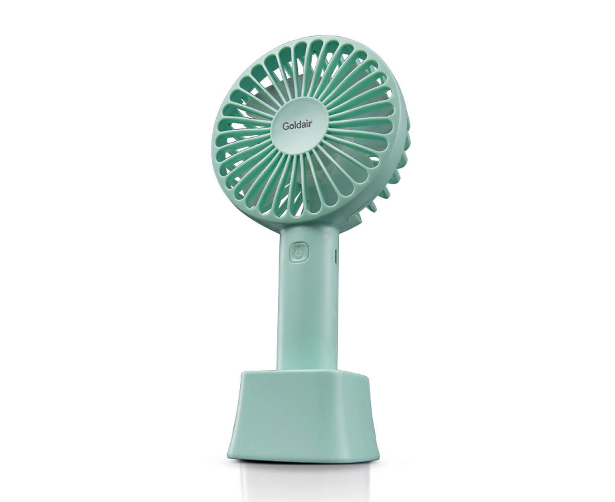 Goldair 10cm Rechargeable Handheld Fan - Teal