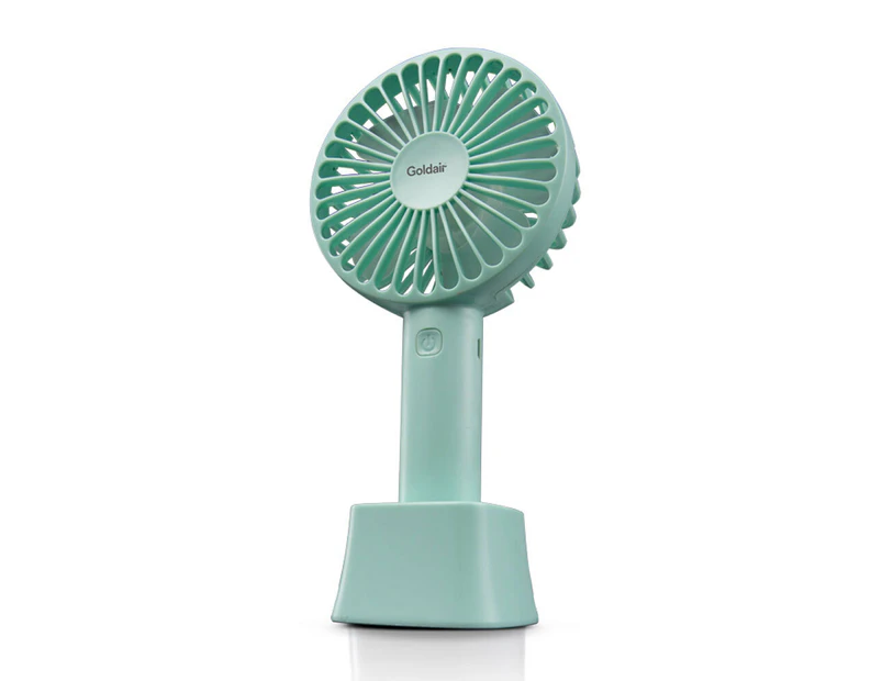 Goldair 10cm Rechargeable Handheld Fan - Teal