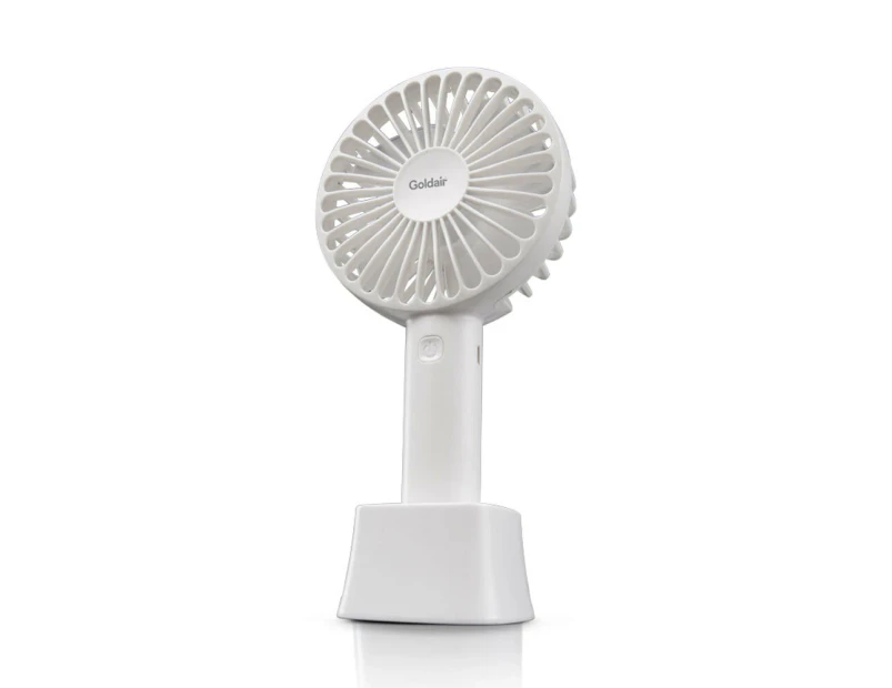 Goldair 10cm Rechargeable Handheld Fan - White