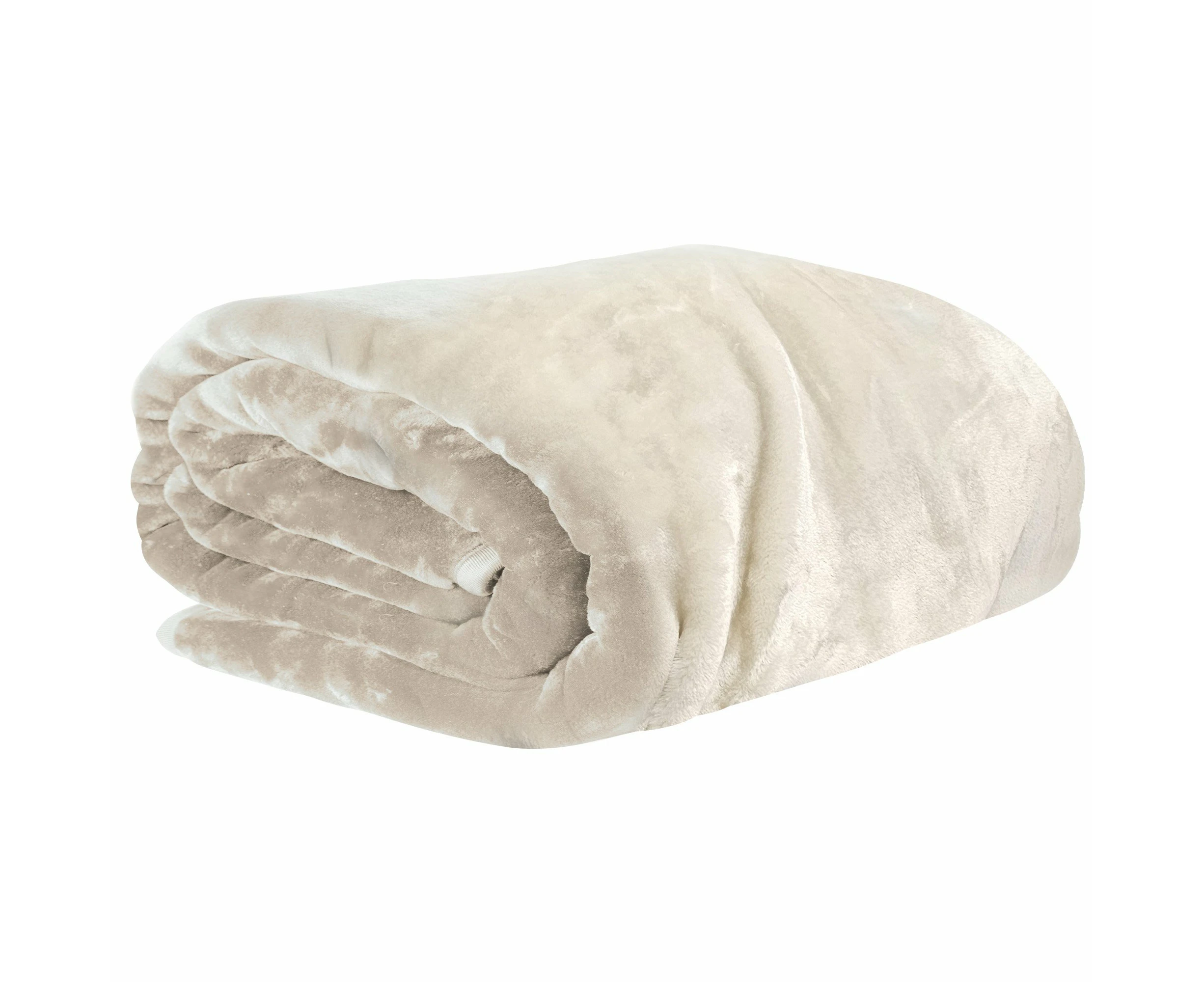 Laura Hill XL Double-Sided Oversized Faux Mink Blanket 305x305cm Beige