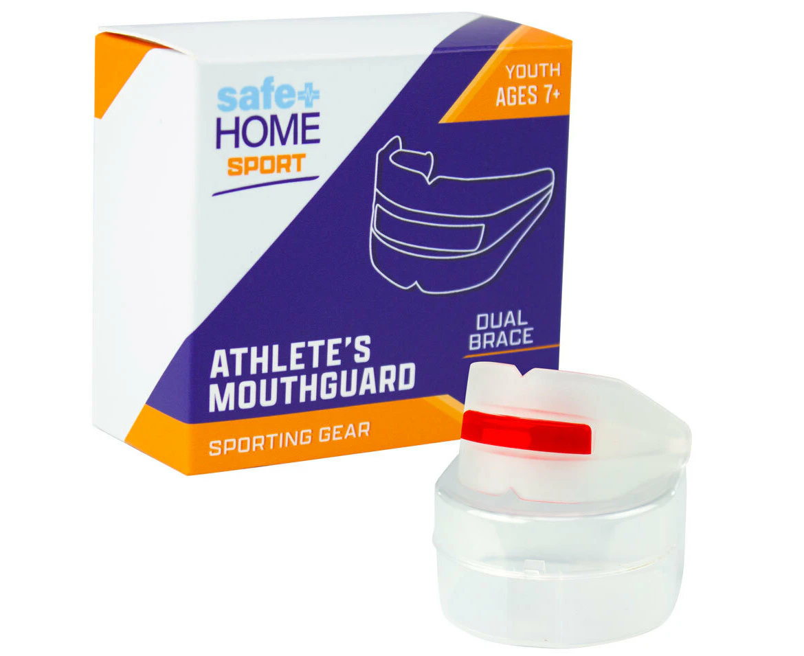 Safe Home Care Sport Youth Dual Brace Mouthguard Ages 7+ (Colours are Random)