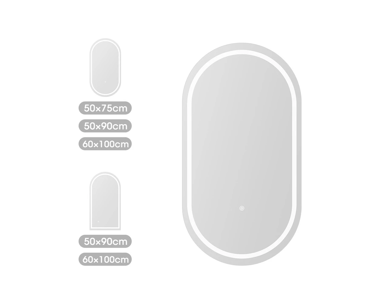 ProPulse Oval/Arch Bathroom LED Wall Mirror Makeup Mirrors With 3 Color Anti-fog