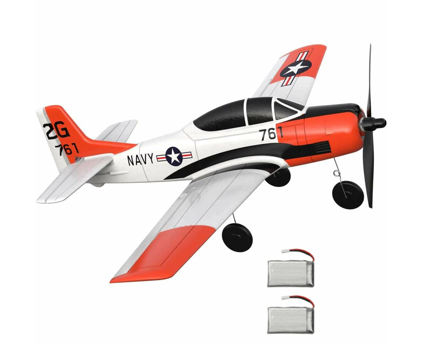 T28 Trojan 4CH RC Trainer Plane with Xpilot Gyro & One-Key Aerobatics - With two batteries