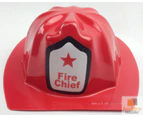 Childs Red Plastic Fire Chief Hat