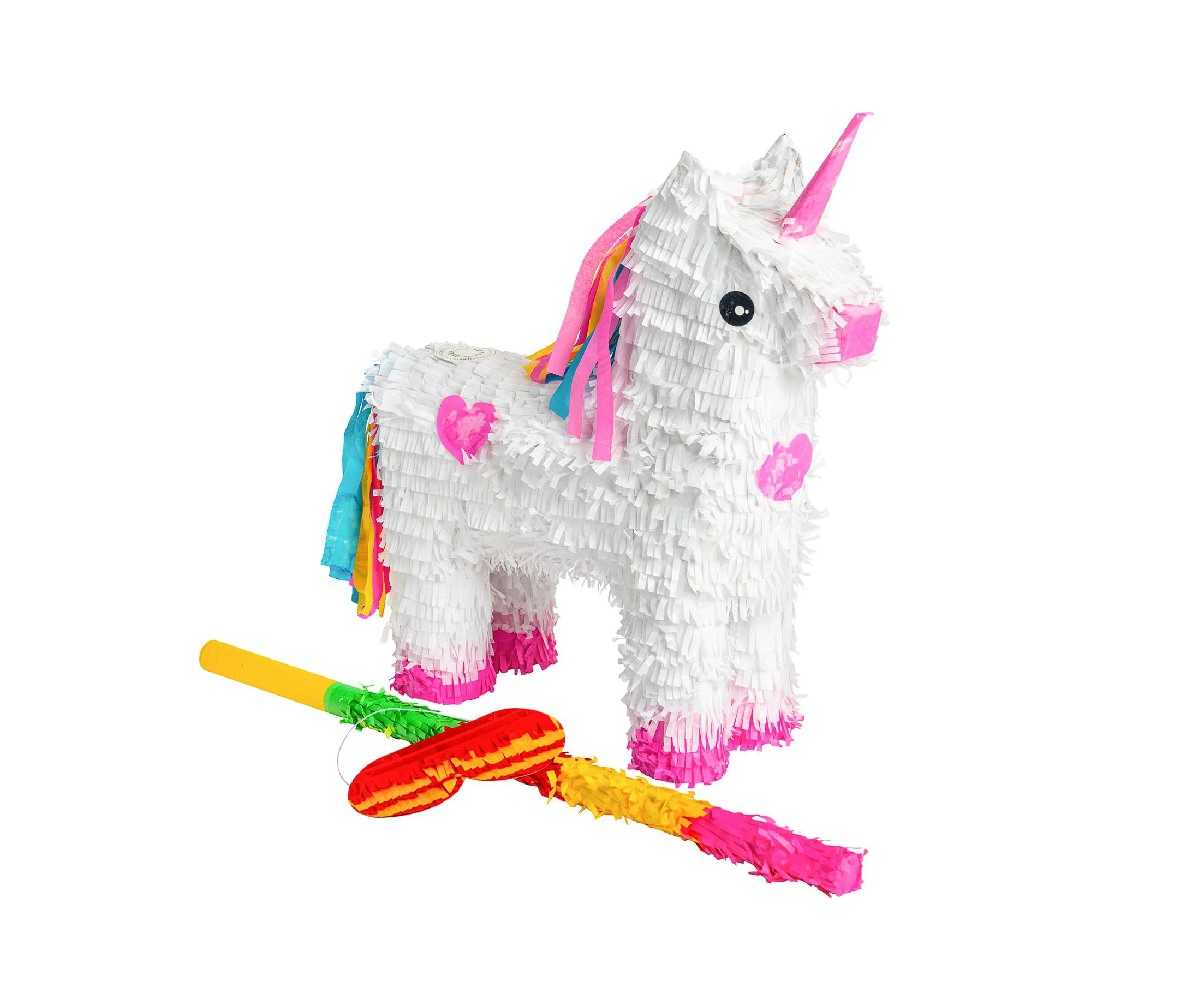 Fax Potato Unicorn Pinata with Stick & Blindfold