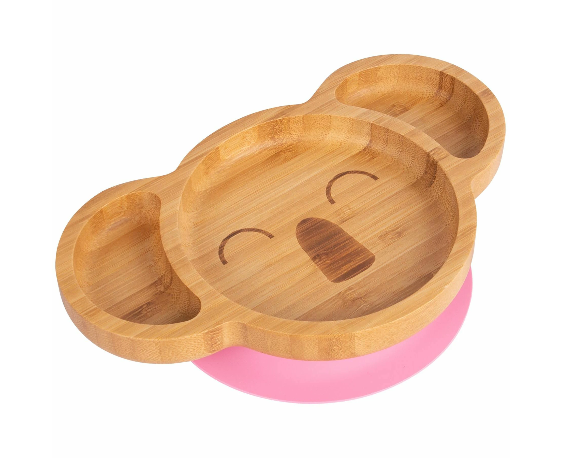 Tiny Dining Children's Bamboo Suction Koala Plate - Pink