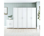 Nova Multi-Purpose 2-Door Broom Cupboard Storage Cabinet - White