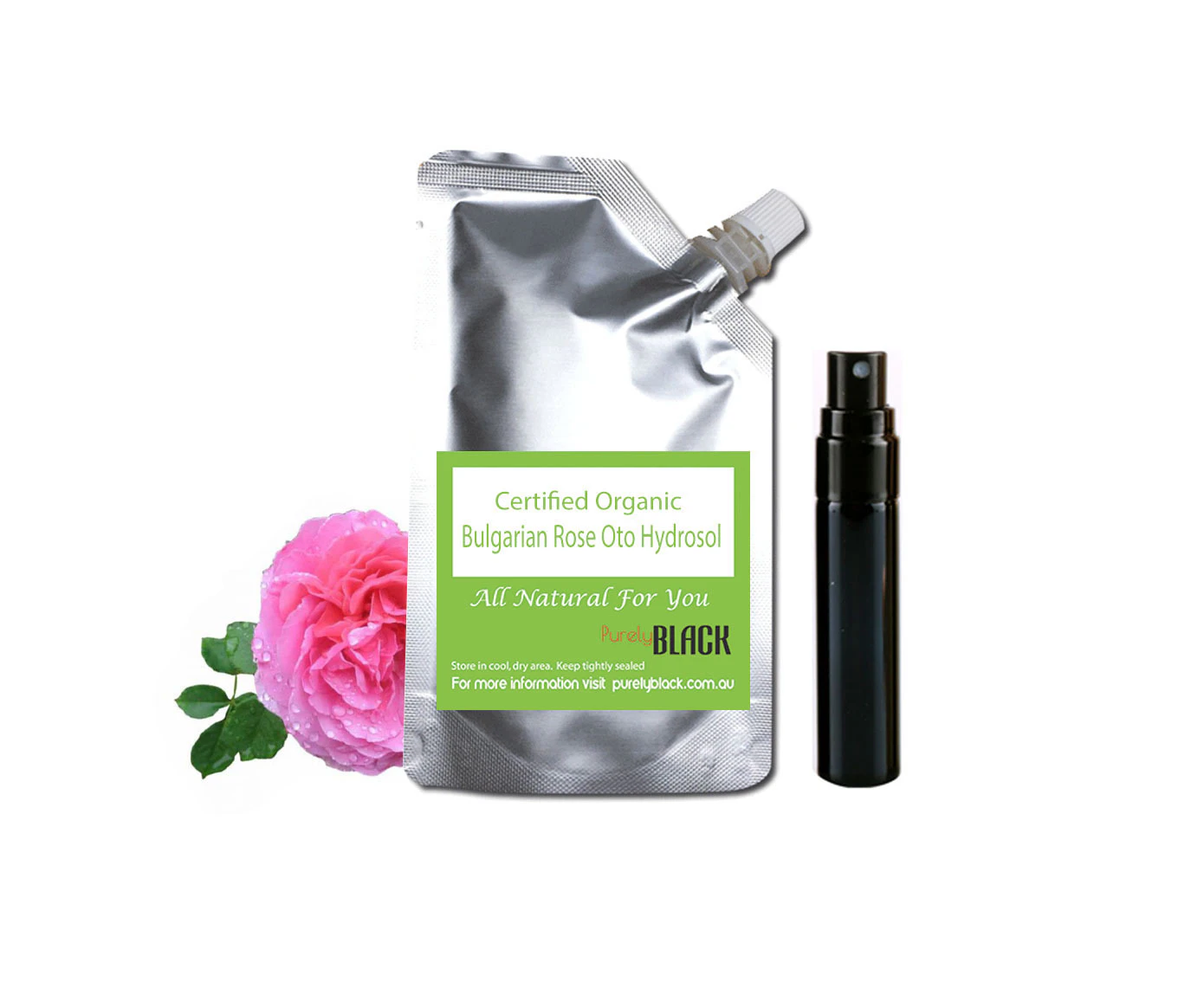 Organic Bulgarian Rose Otto Hydrosol 50ml With Spray Bottle. Rosewater Rose Water Facial Skin Toner