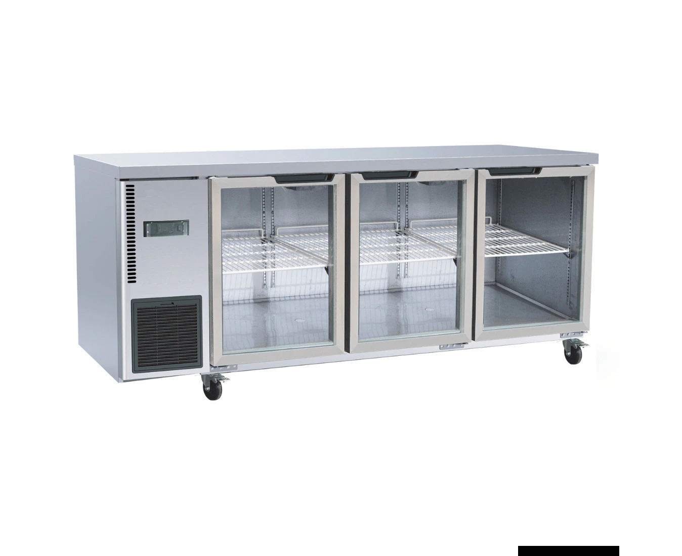 Thermaster Stainless Steel Triple Glass Door Workbench Fridge - Tl1800Tng-3D