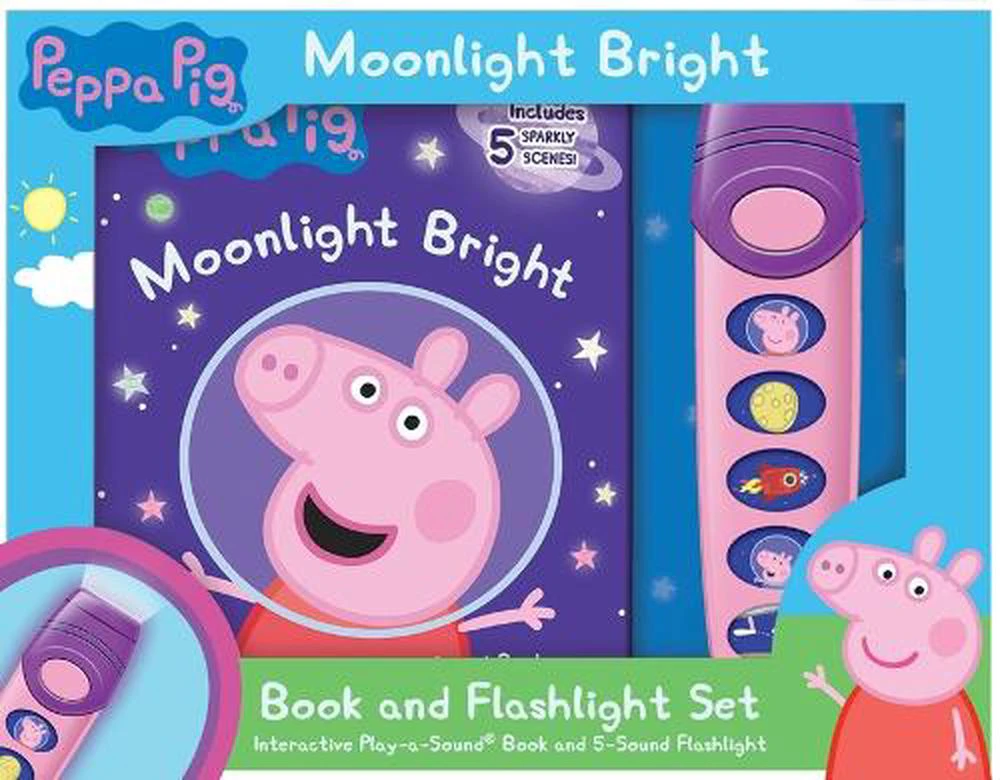 Peppa Pig Moonlight Bright Book 5 Sound Flashlight Set