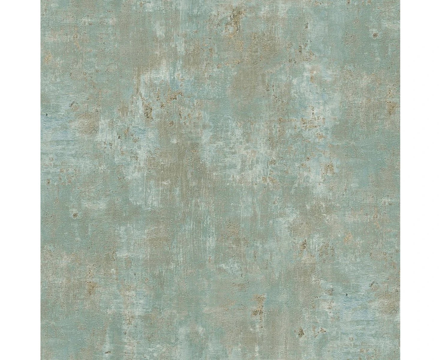 AS Creation Concrete Effect Heavyweight Vinyl Textured Wallpaper (Jade Green/Gold) - AG3558