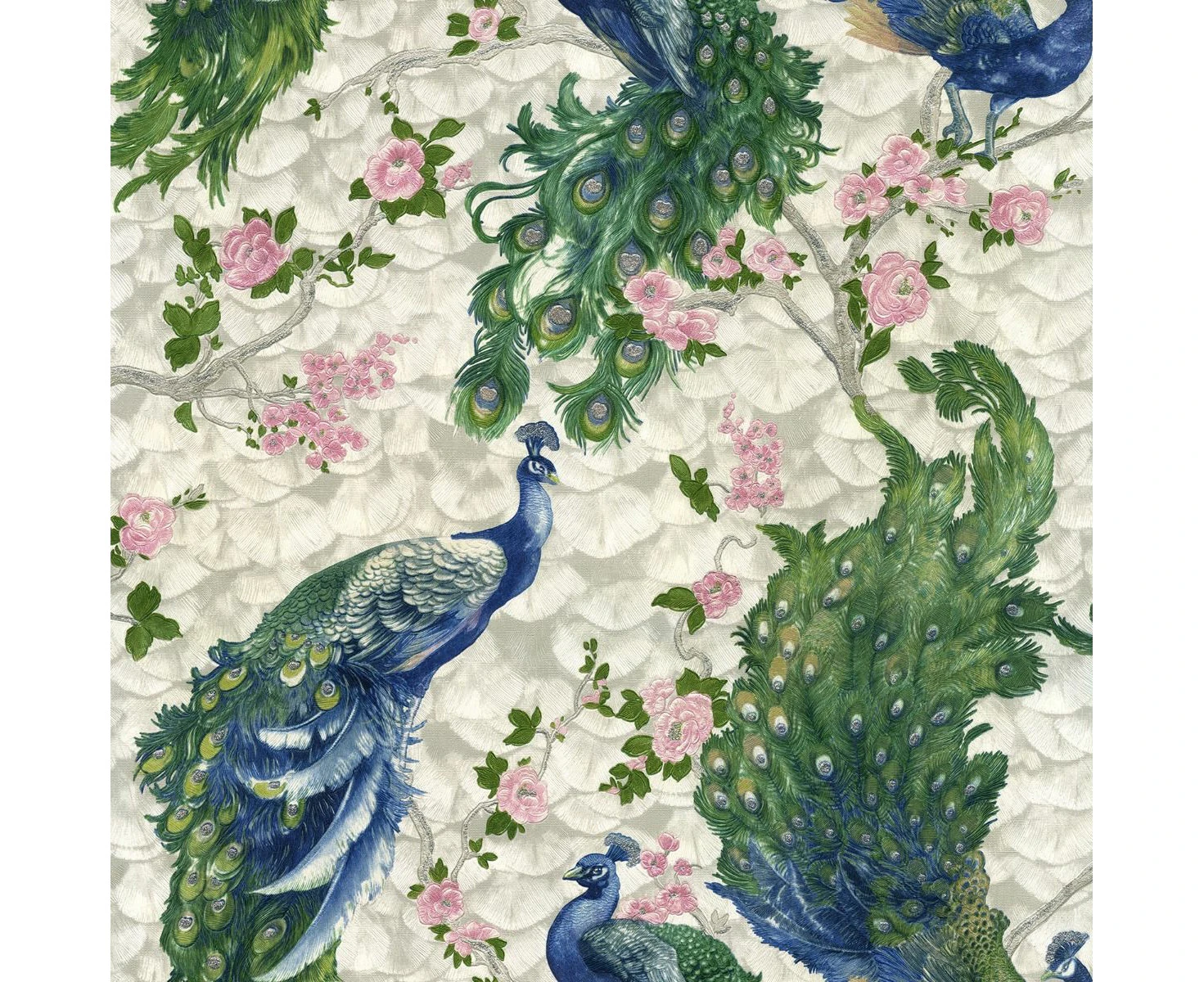 Limetree Hera Peacock Vinyl Textured Wallpaper (Multicoloured) - AG3578