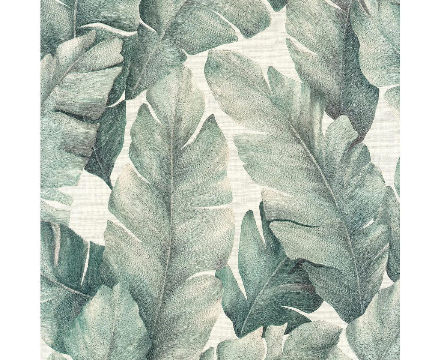 Limetree Kew Tropical Leaves Vinyl Textured Wallpaper (Green) - AG3576