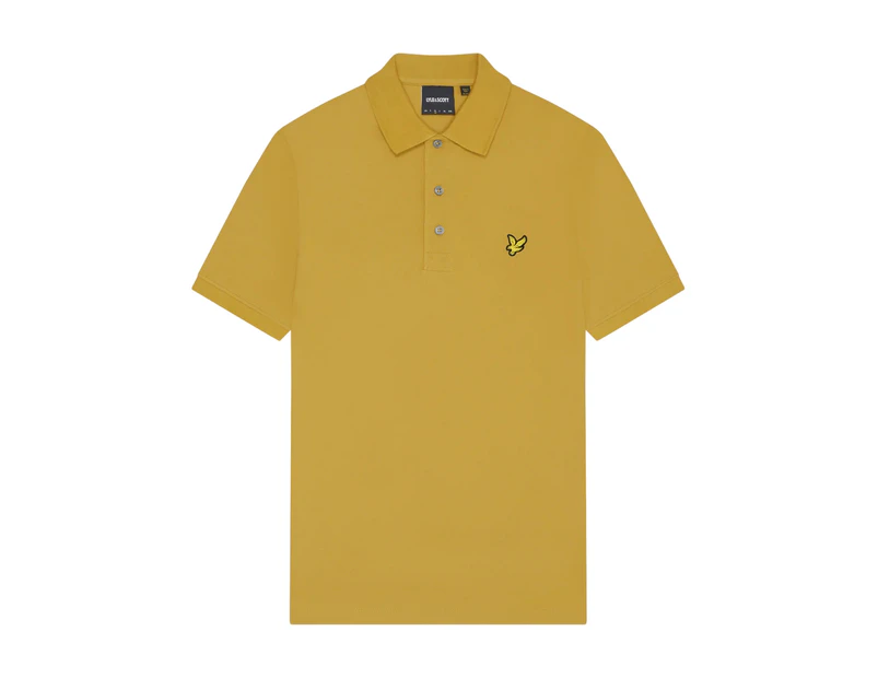 Lyle & Scott Mens Plain Polo Shirt (Ellaness Gold) - LS114