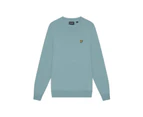 Lyle & Scott Mens Cotton Merino Crew Neck Jumper (Blue Smoke) - LS320