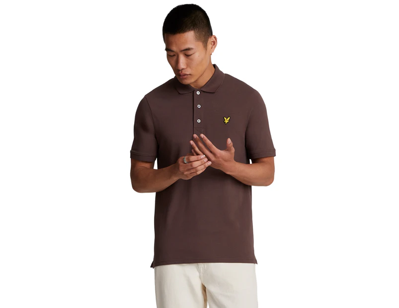 Lyle & Scott Mens Plain Polo Shirt (Deep Mahogany) - LS114